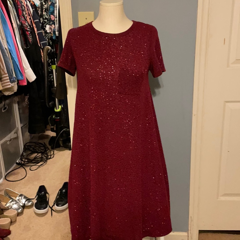 Red sparkle Carly dress
